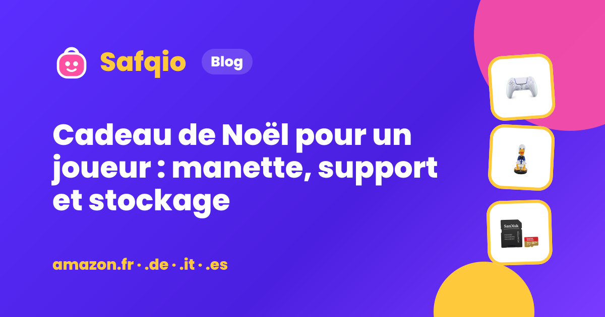 Cadeau de Noël pour un joueur : manette, support et stockage