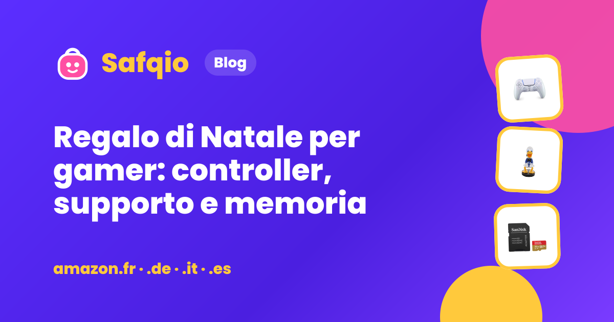 Regalo di Natale per gamer: controller, supporto e memoria